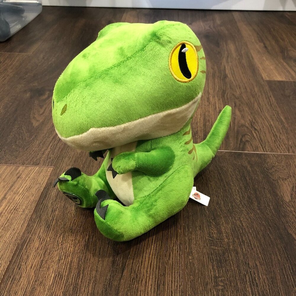 Dinosaur Jurassic Park World Plush Green Velociraptor 8" 2022 Soft Cute Plush